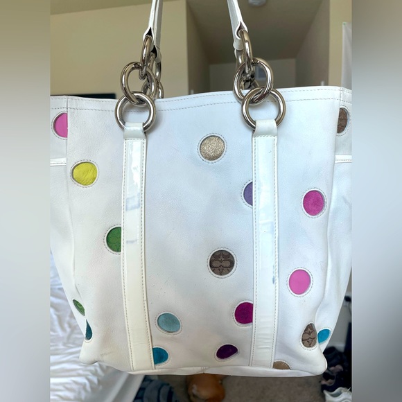 Coach Multicolor Polka Dot Purse Tote Bag JO5Q-9763 - Picture 2 of 7